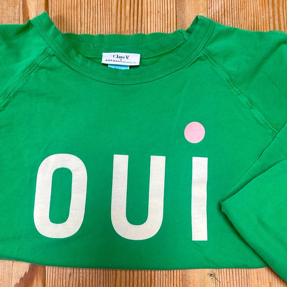 Clare V x Anthro OUI sweatshirt XS